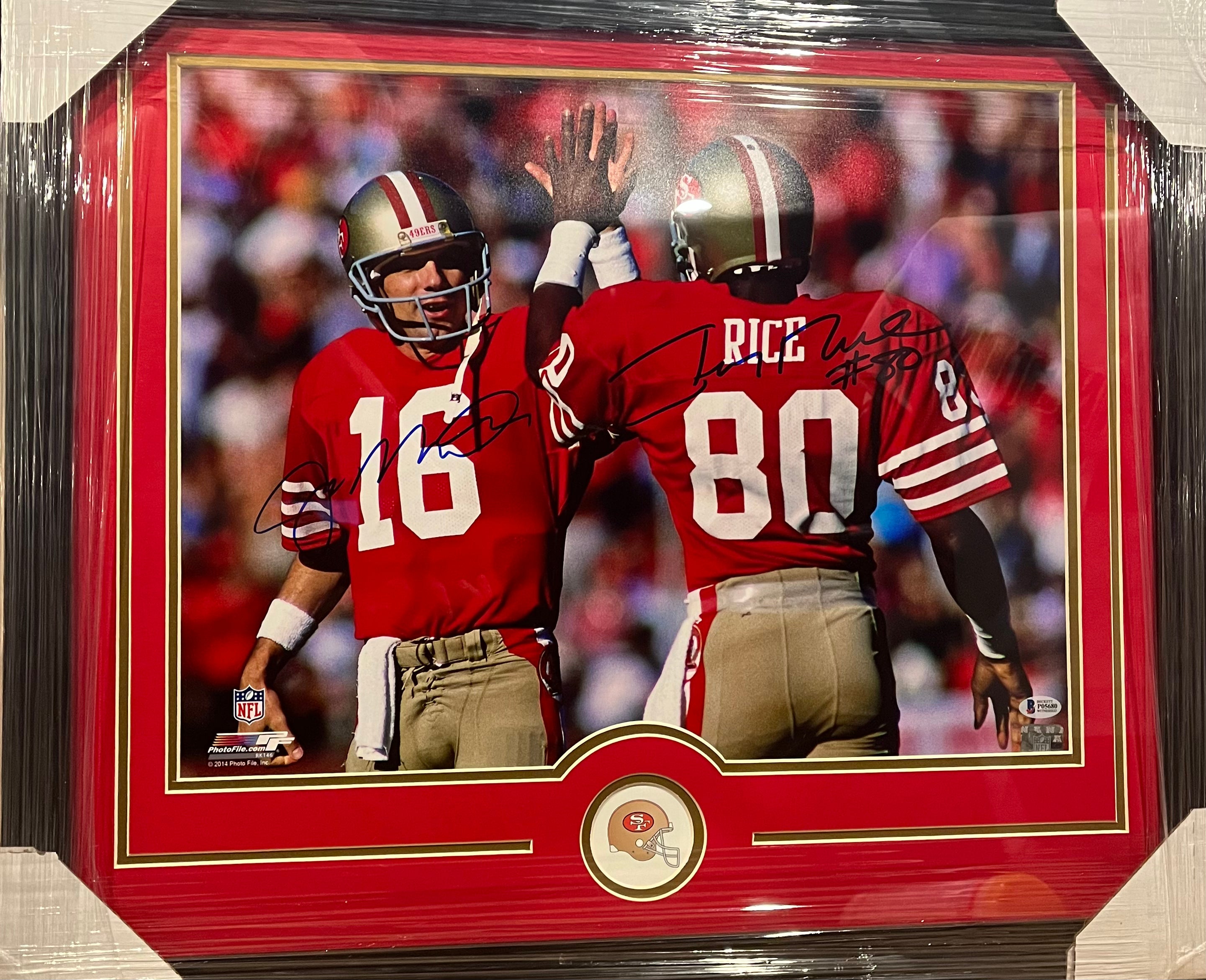 Joe Montana, Jerry Rice 49ers Dual Signed 11x14 Jersey Photo