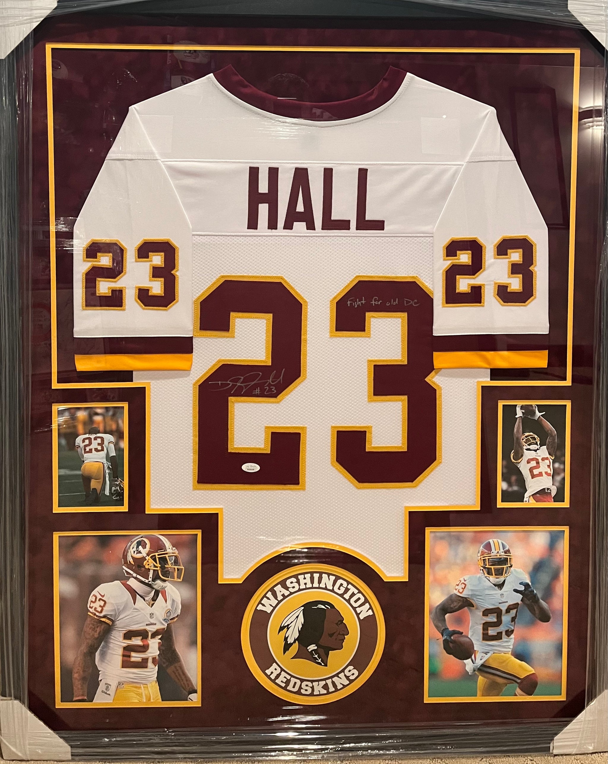 Framed redskins jersey on sale